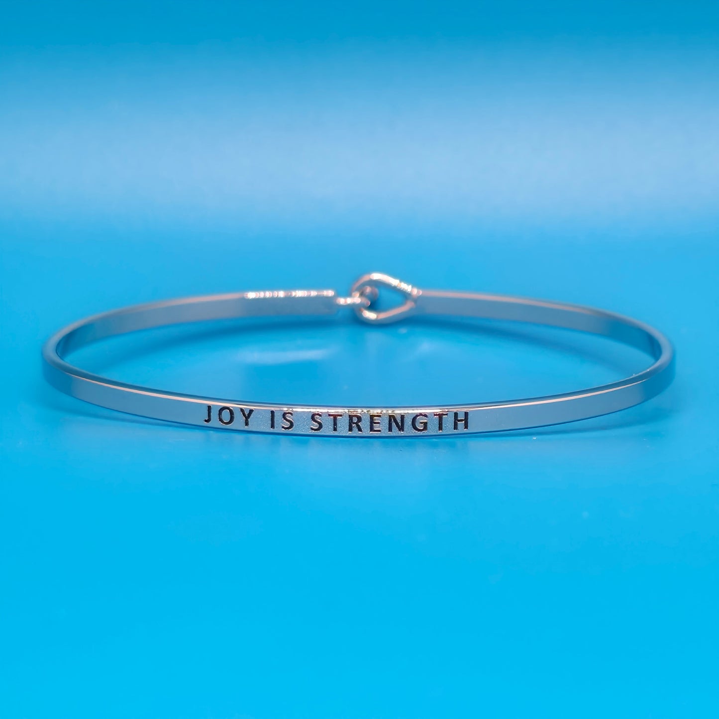 JOY IS STRENGTH Inspirational Message Bracelet Positive Message Engraved Thin Bangle - Jewelry (Copy)