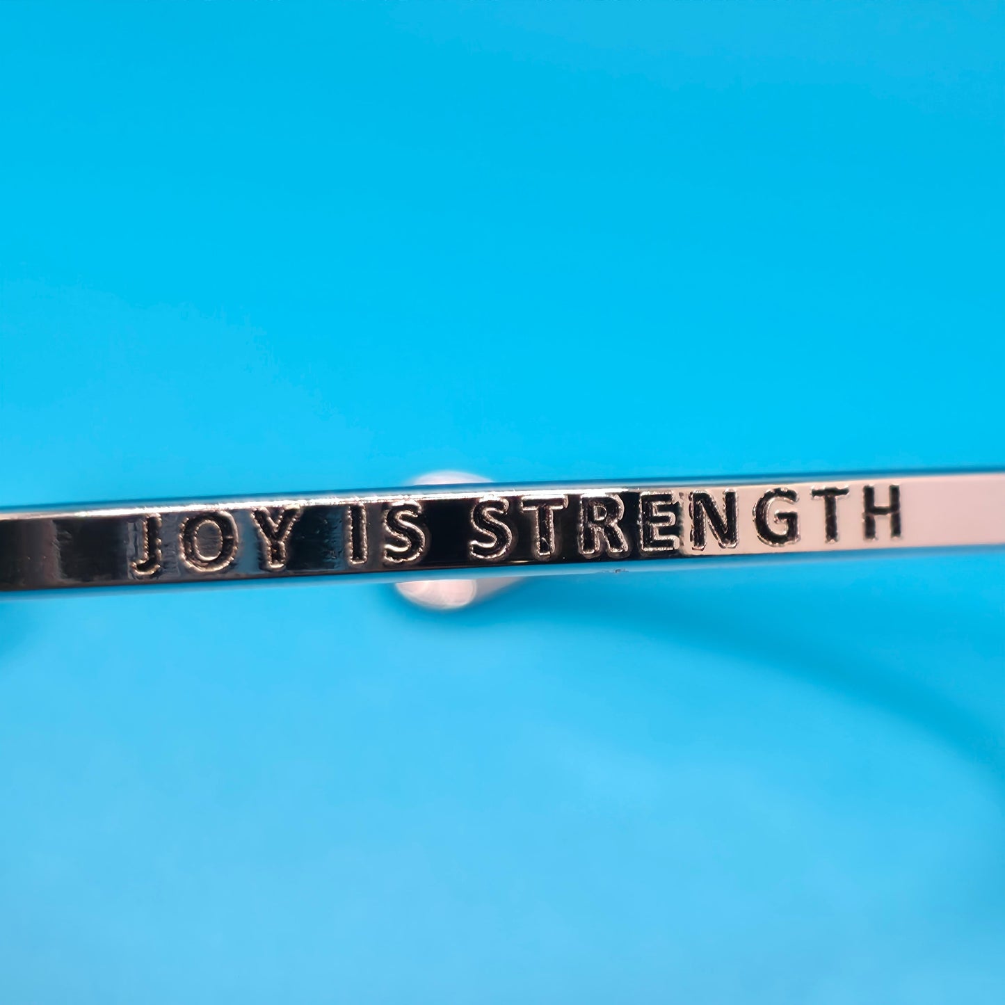 JOY IS STRENGTH Inspirational Message Bracelet Positive Message Engraved Thin Bangle - Jewelry (Copy)