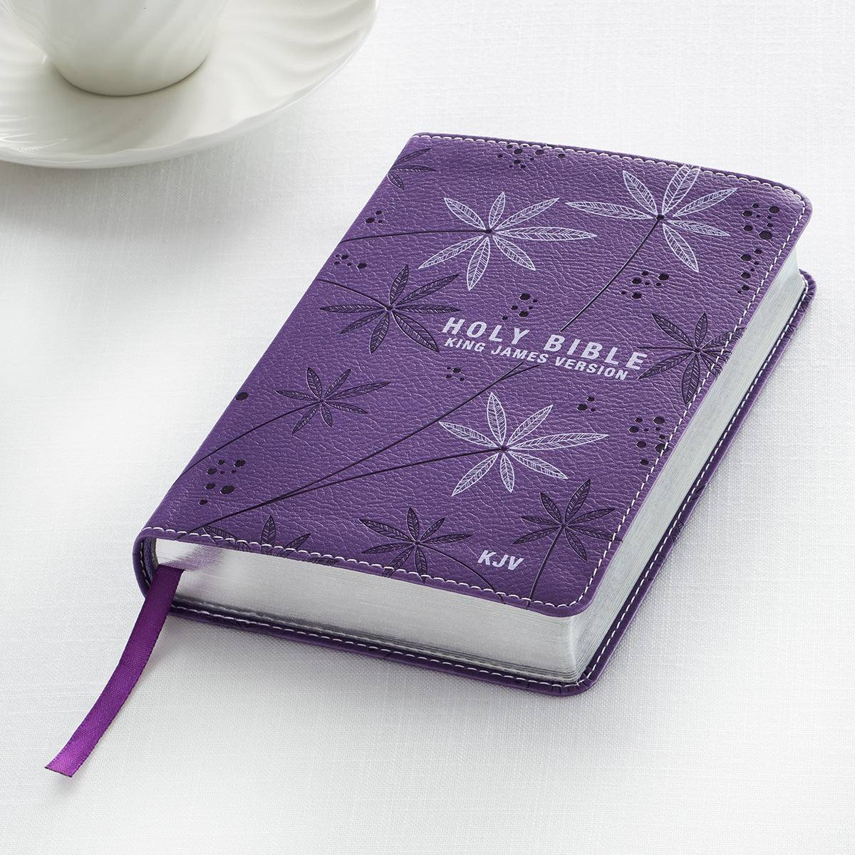 Purple Faux Leather Compact King James Version Bible
