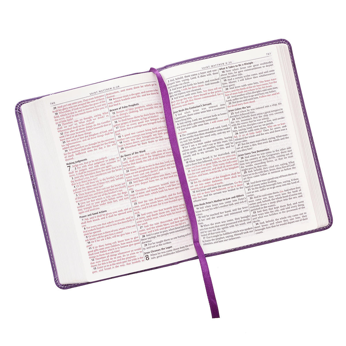 Purple Faux Leather Compact King James Version Bible