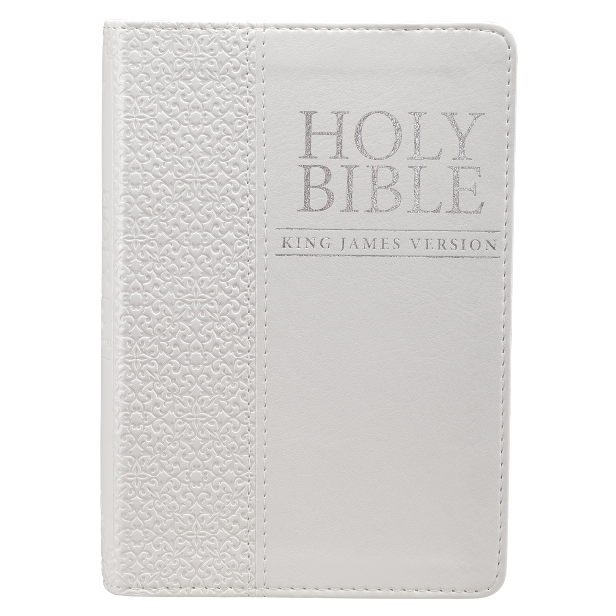 White Faux Leather Compact King James Version Bible