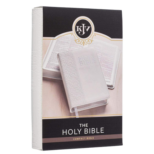White Faux Leather Compact King James Version Bible