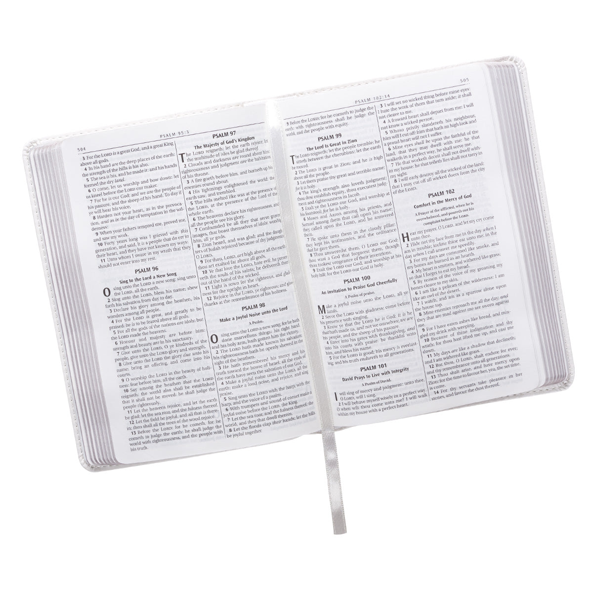 White Faux Leather Compact King James Version Bible