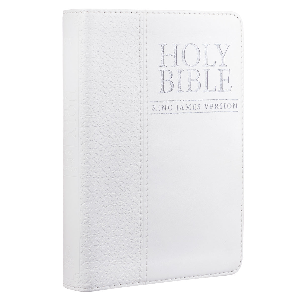 White Faux Leather Compact King James Version Bible