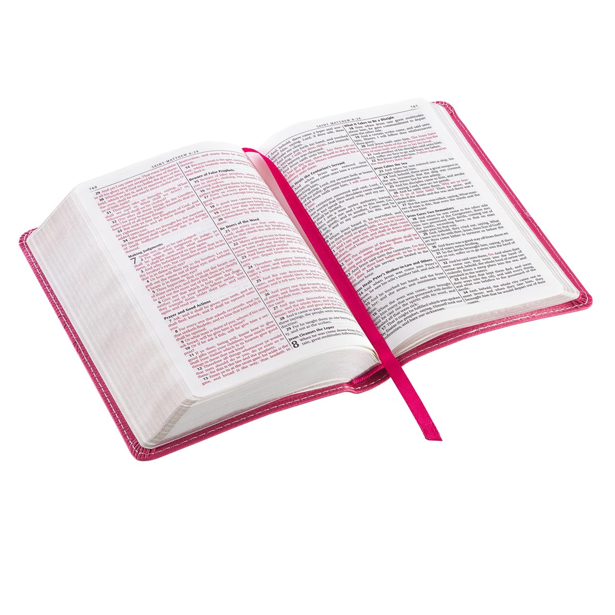 Pink Faux Leather Compact King James Version Bible
