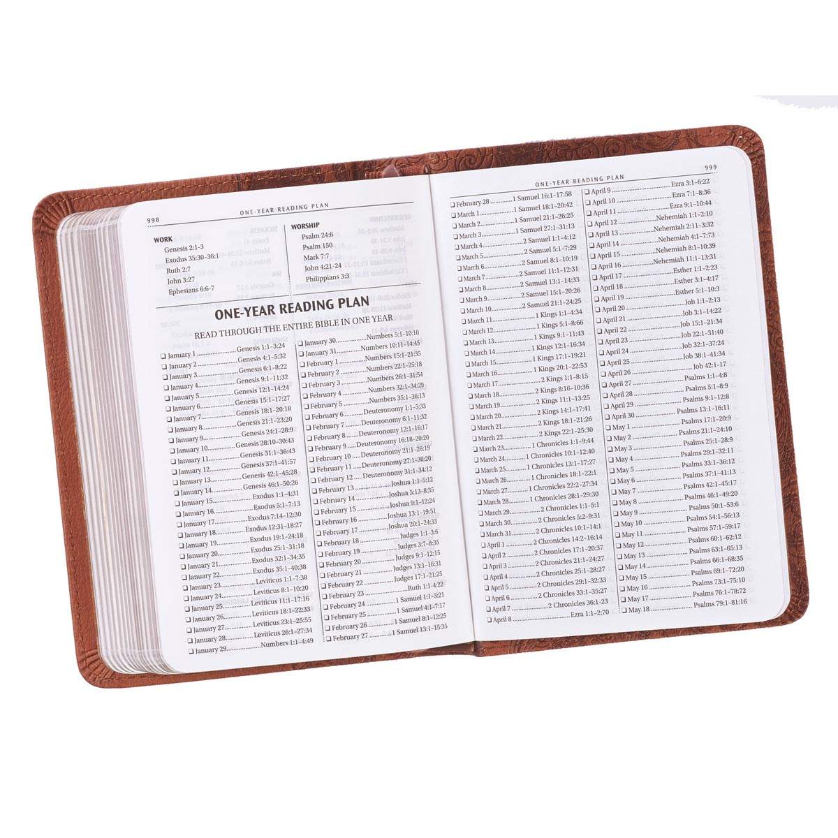Toffee Brown Faux Leather King James Version Mini Pocket Bible