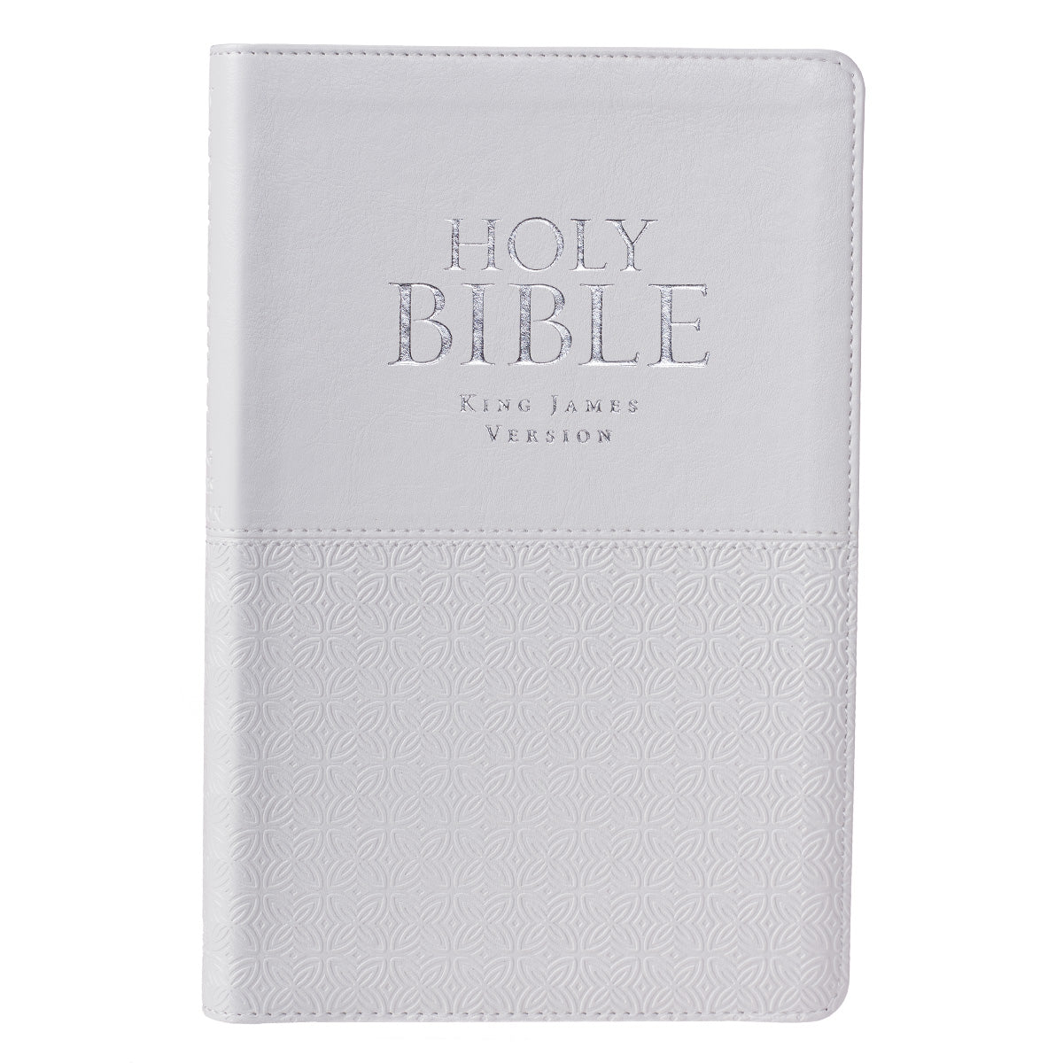White Faux Leather King James Version Deluxe Gift Bible with Thumb Index