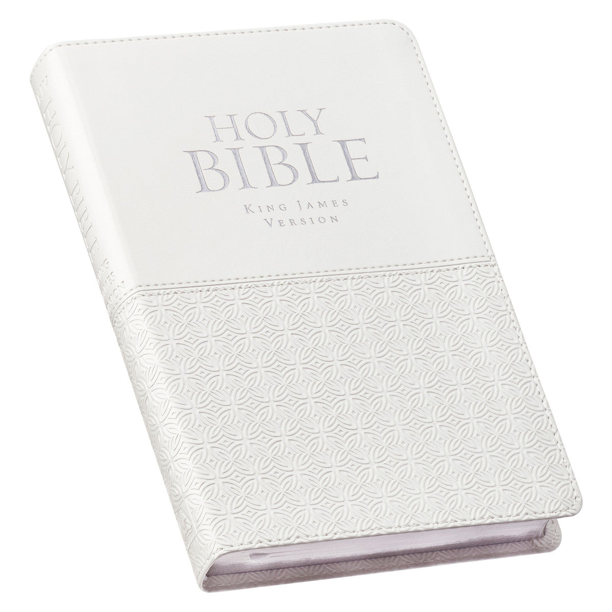 White Faux Leather King James Version Deluxe Gift Bible with Thumb Index
