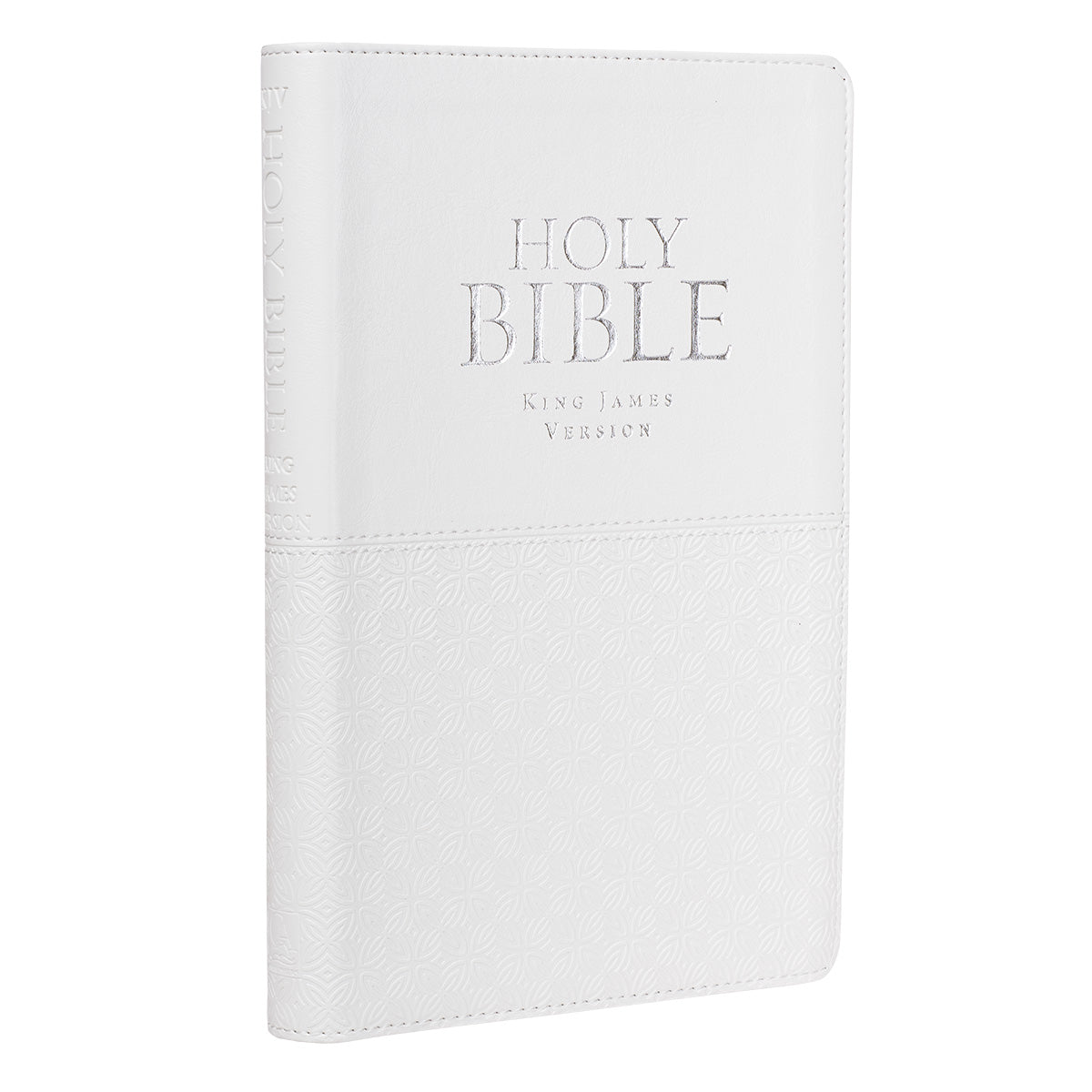 White Faux Leather King James Version Deluxe Gift Bible with Thumb Index