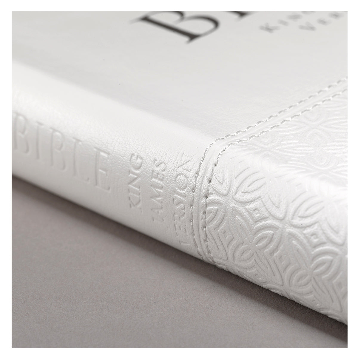 White Faux Leather King James Version Deluxe Gift Bible with Thumb Index