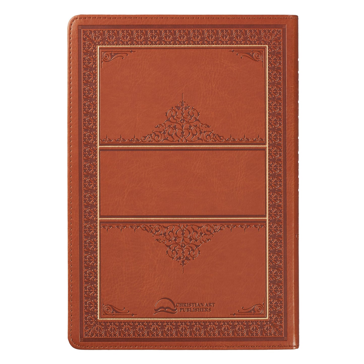 Saddle Tan Faux Leather Large Print Thinline King James Version Bible with Thumb Index