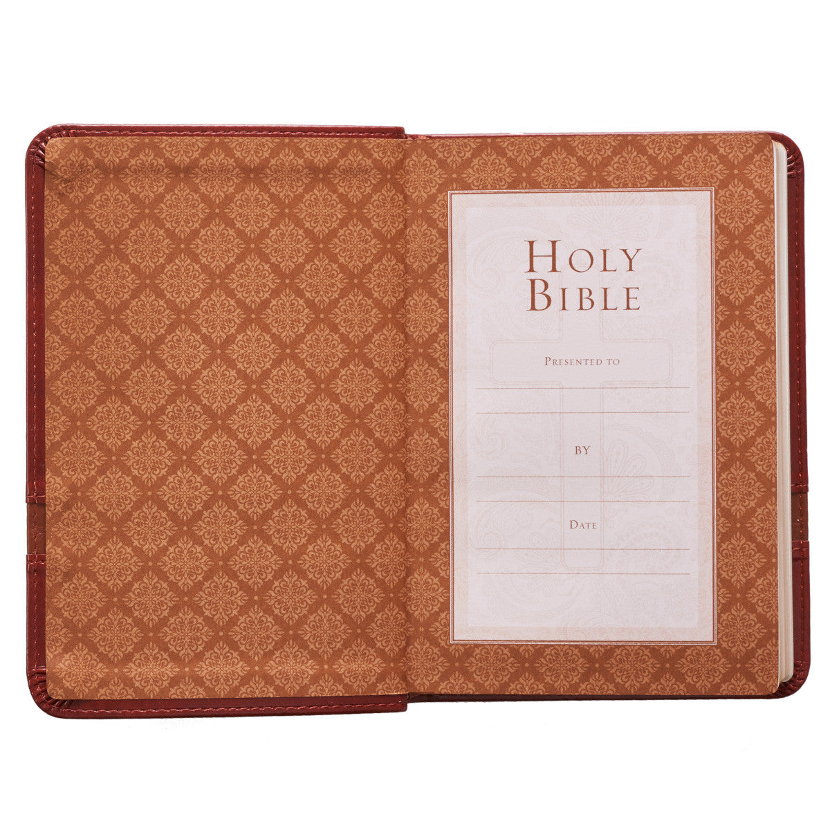 Two-tone Brown Faux Leather Large Print Compact King James Version Bible
