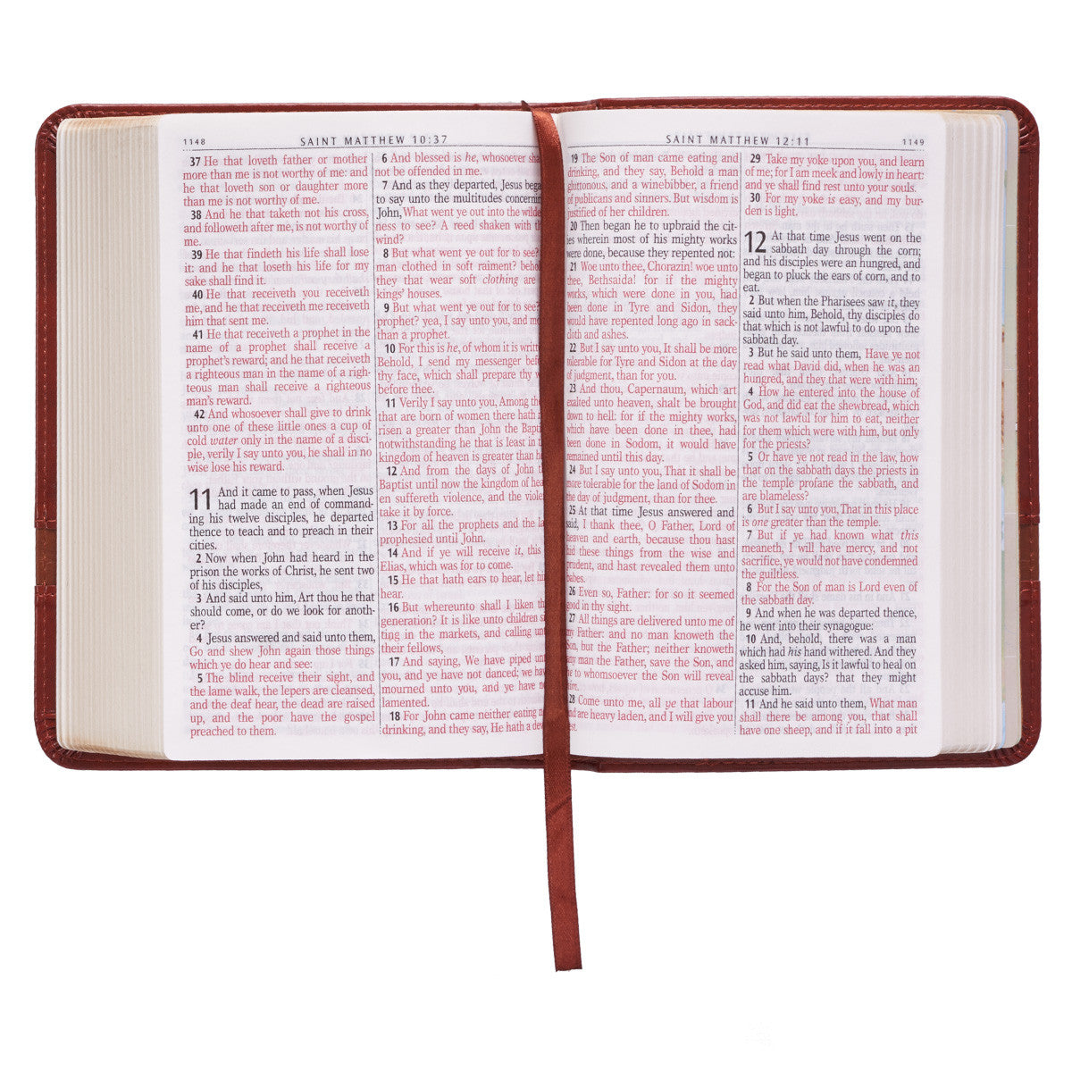 Two-tone Brown Faux Leather Large Print Compact King James Version Bible