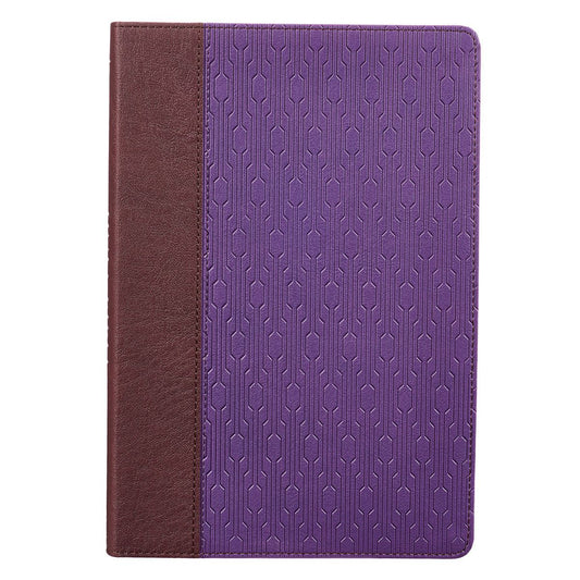 Purple and Brown Faux Leather Large Print Thinline KJV Bible