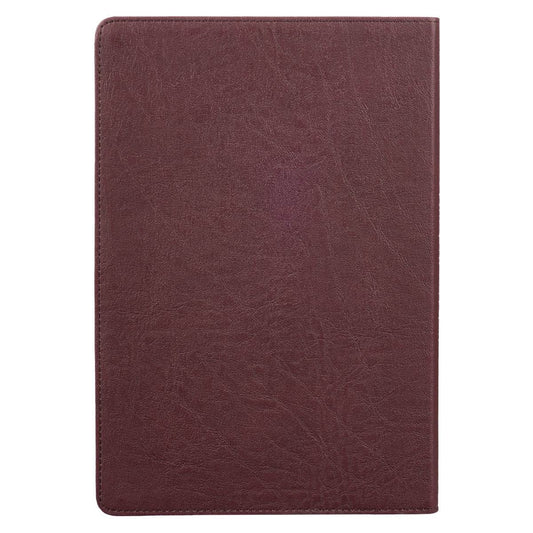 Purple and Brown Faux Leather Large Print Thinline KJV Bible