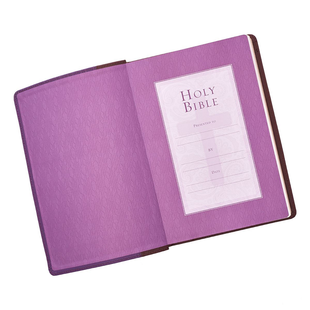 Purple and Brown Faux Leather Large Print Thinline KJV Bible
