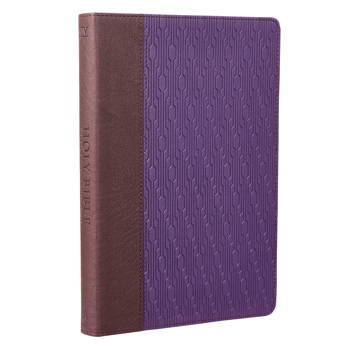 Purple and Brown Faux Leather Large Print Thinline KJV Bible