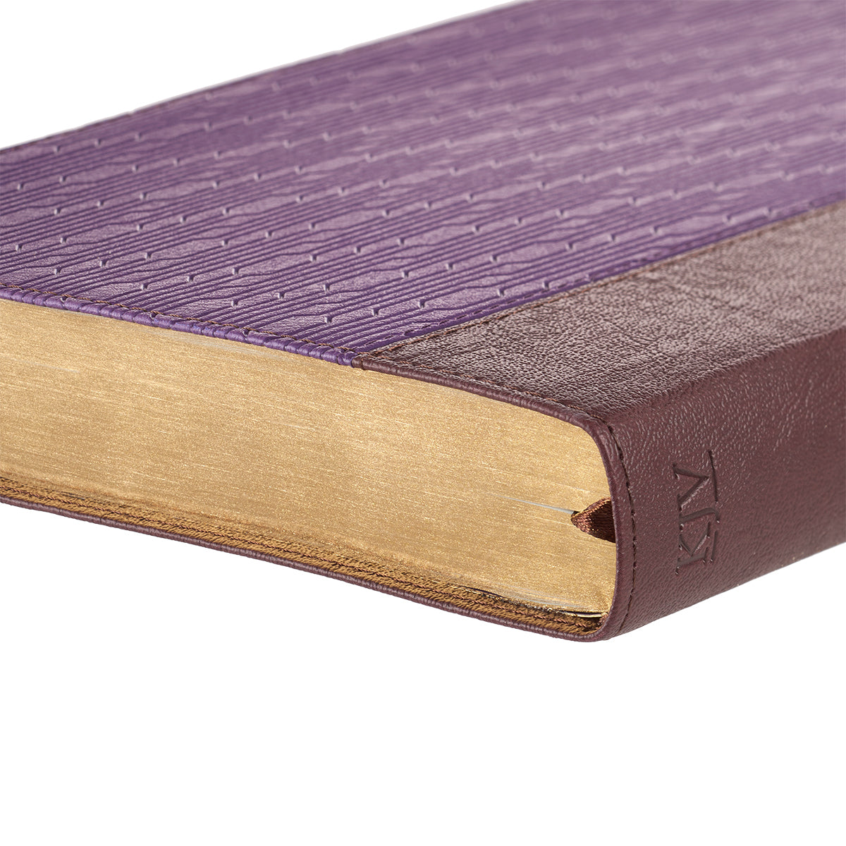 Purple and Brown Faux Leather Large Print Thinline KJV Bible