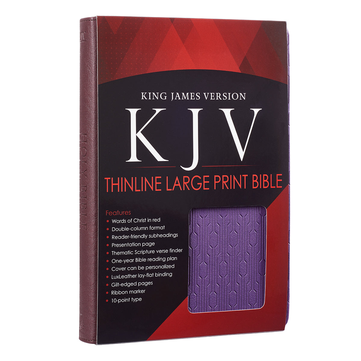 Purple and Brown Faux Leather Large Print Thinline KJV Bible