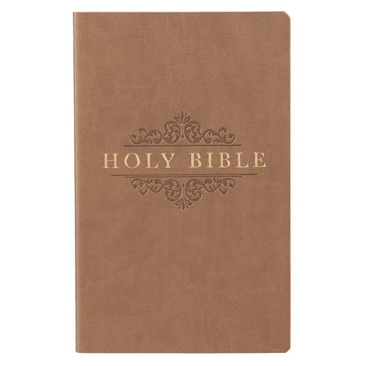 Tan Faux Leather King James Version Gift and Award Bible