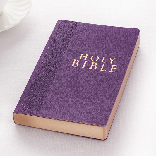 Purple Faux Leather King James Version Gift and Award Bible