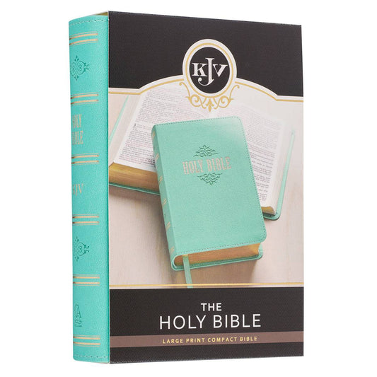 Robin’s-egg Blue Faux Leather Large Print Compact King James Version Bible
