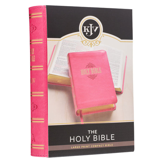 Pink Faux Leather Large Print Compact King James Version Bible