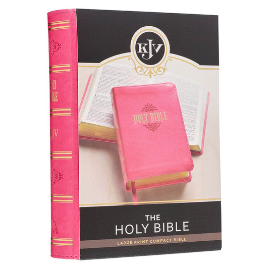 Pink Faux Leather Large Print Compact King James Version Bible