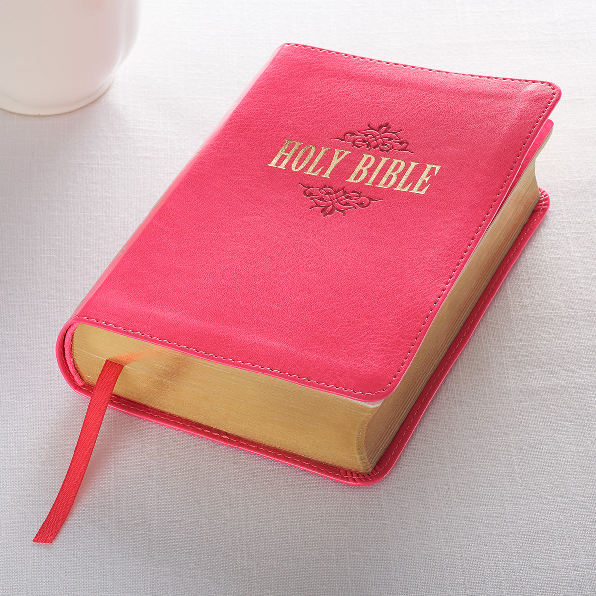 Pink Faux Leather Large Print Compact King James Version Bible