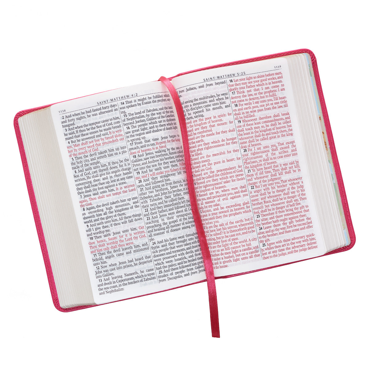 Pink Faux Leather Large Print Compact King James Version Bible