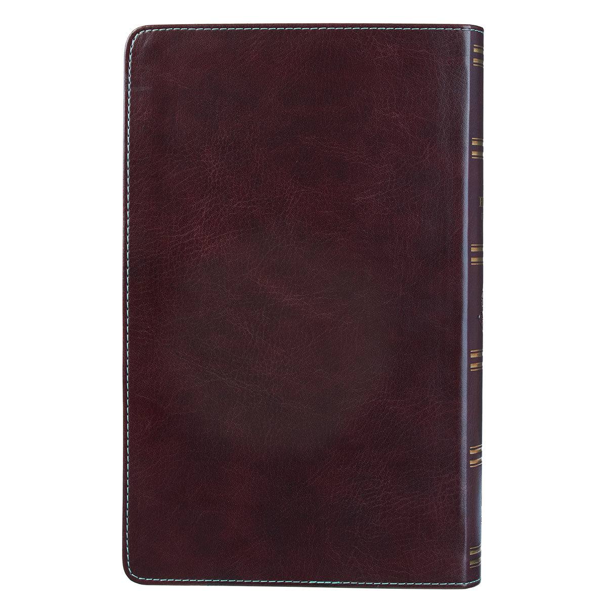 KJV Holy Bible, Giant Print Standard Size, Teal and Brown Faux Leather w/Ribbon Marker, Red Letter, King James Version