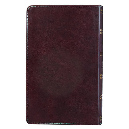 KJV Holy Bible, Giant Print Standard Size, Teal and Brown Faux Leather w/Ribbon Marker, Red Letter, King James Version