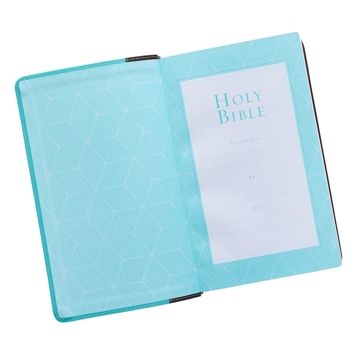 KJV Holy Bible, Giant Print Standard Size, Teal and Brown Faux Leather w/Ribbon Marker, Red Letter, King James Version