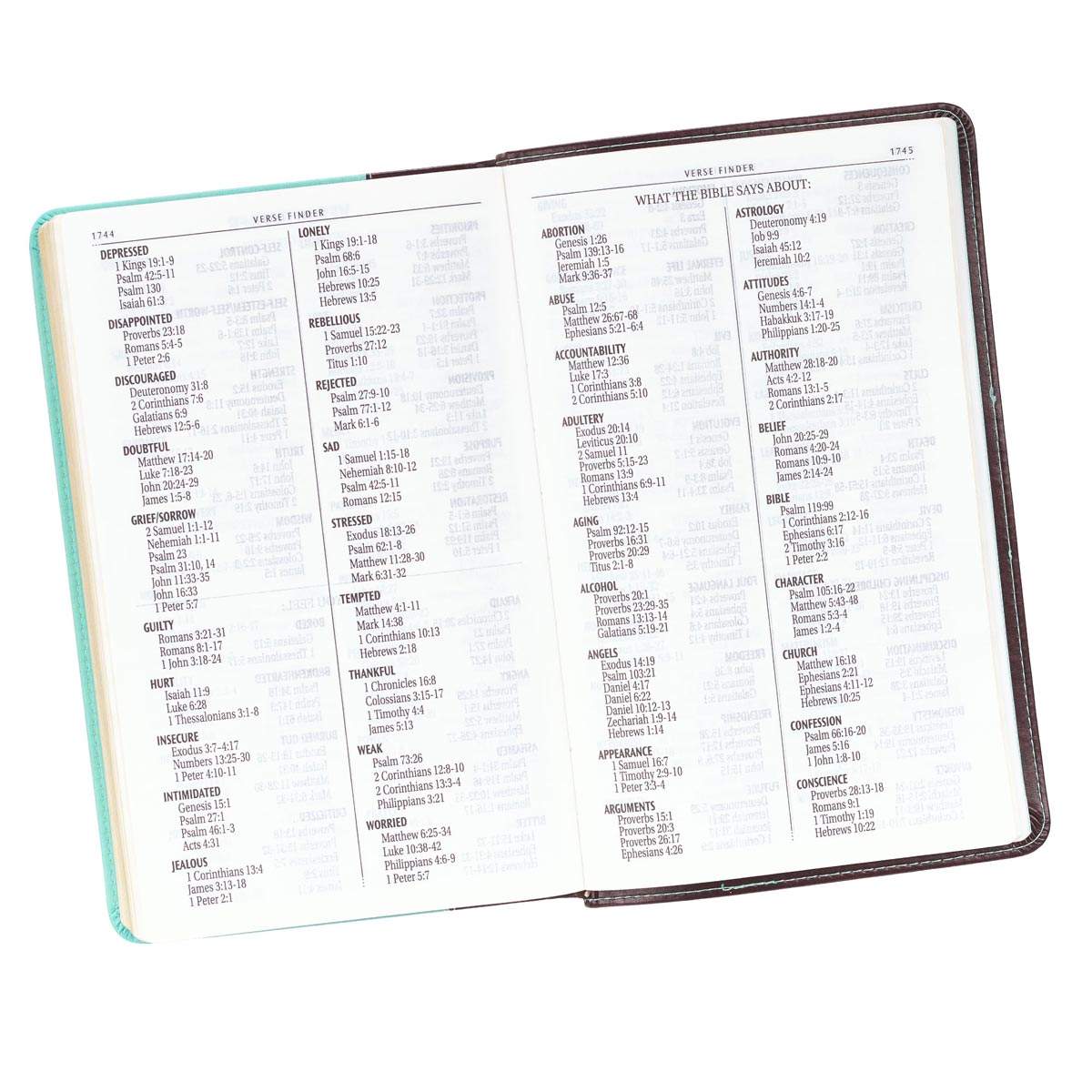KJV Holy Bible, Giant Print Standard Size, Teal and Brown Faux Leather w/Ribbon Marker, Red Letter, King James Version