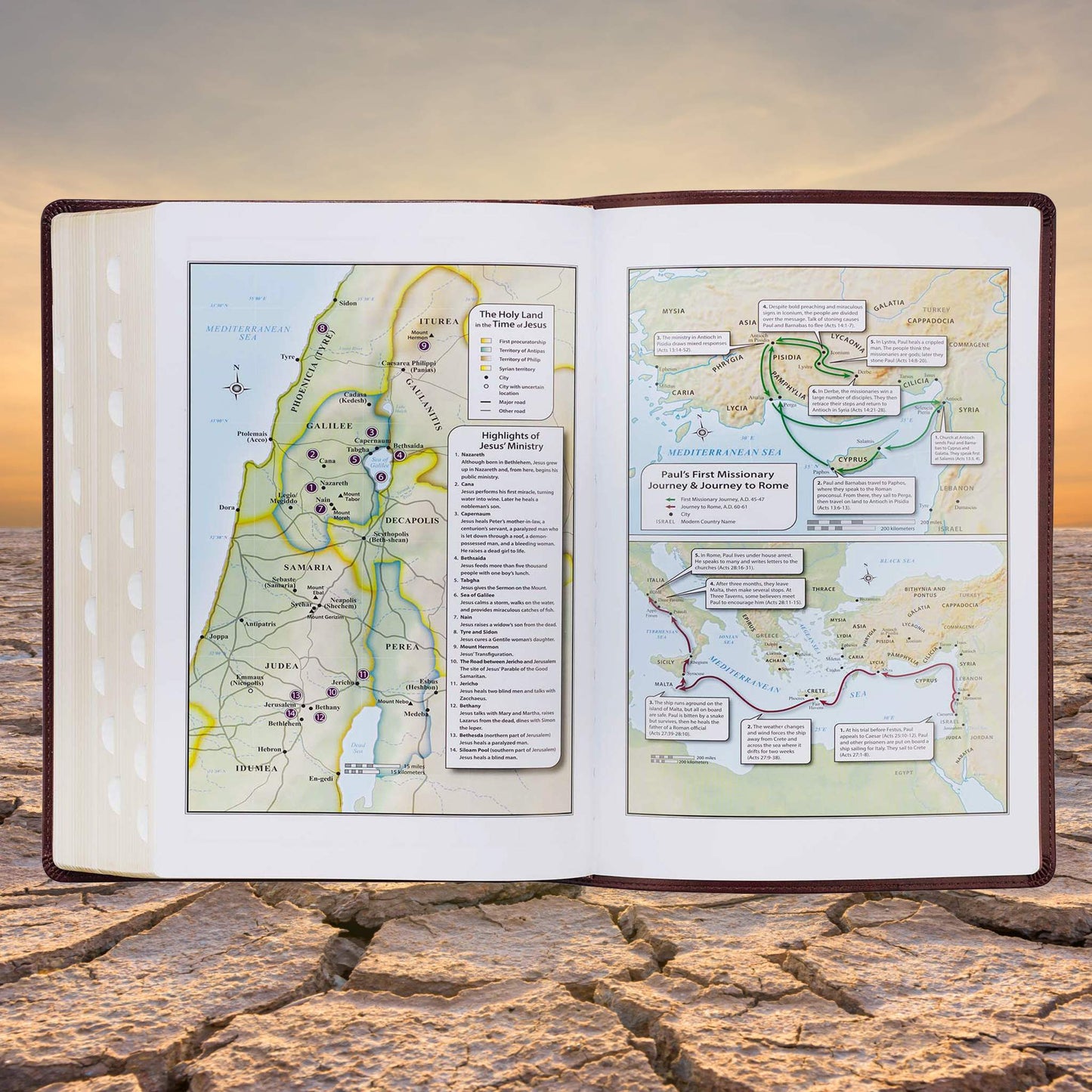 Chestnut Brown Faux Leather Super Giant Print King James Version Bible with Thumb Index