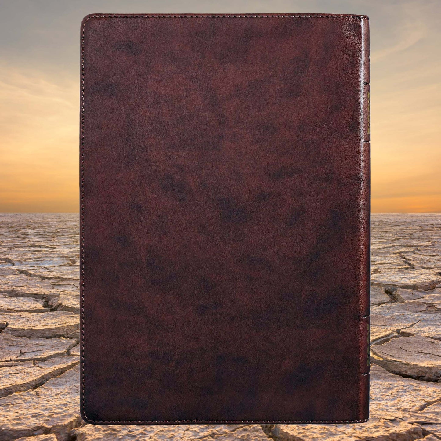 Chestnut Brown Faux Leather Super Giant Print King James Version Bible with Thumb Index