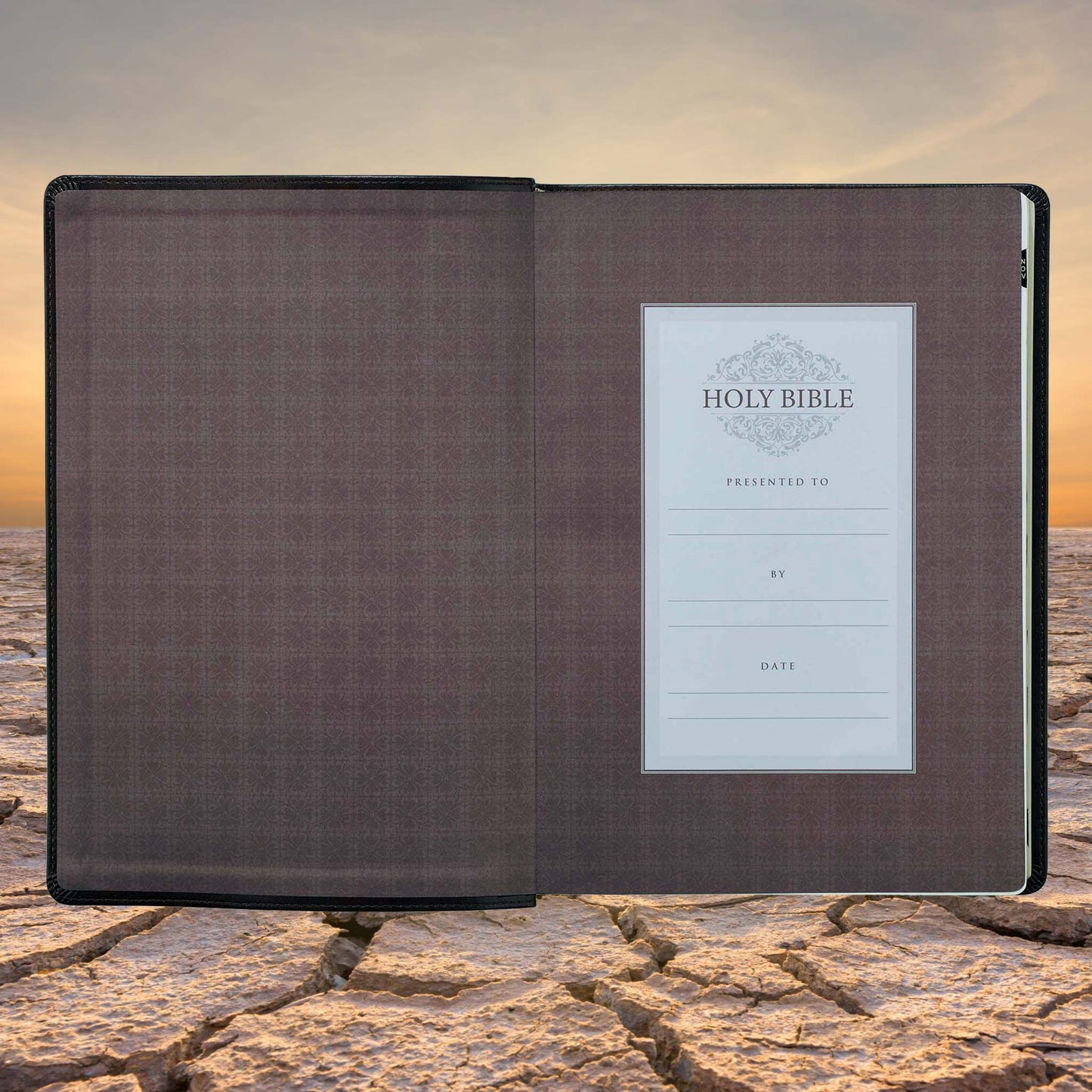 Chestnut Brown Faux Leather Super Giant Print King James Version Bible with Thumb Index