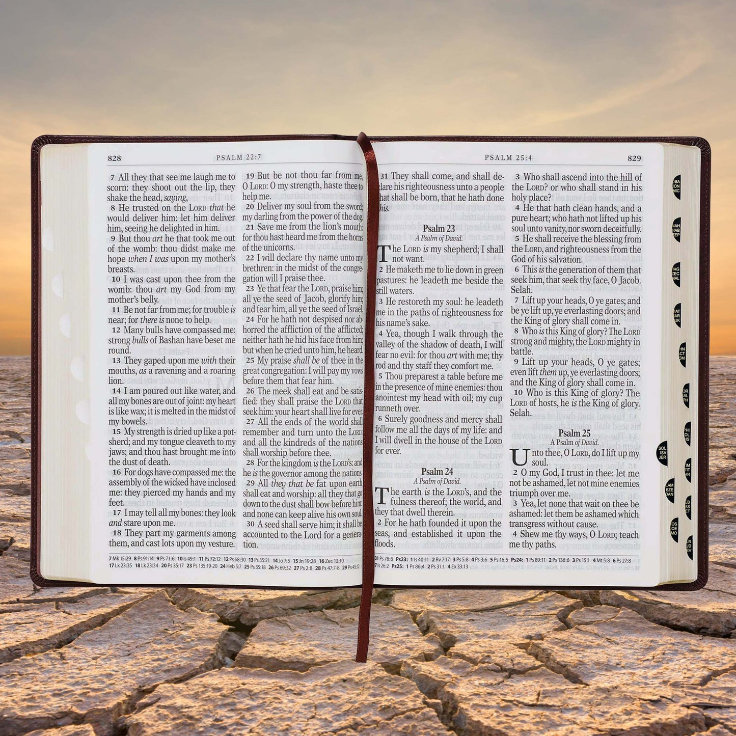 Chestnut Brown Faux Leather Super Giant Print King James Version Bible with Thumb Index