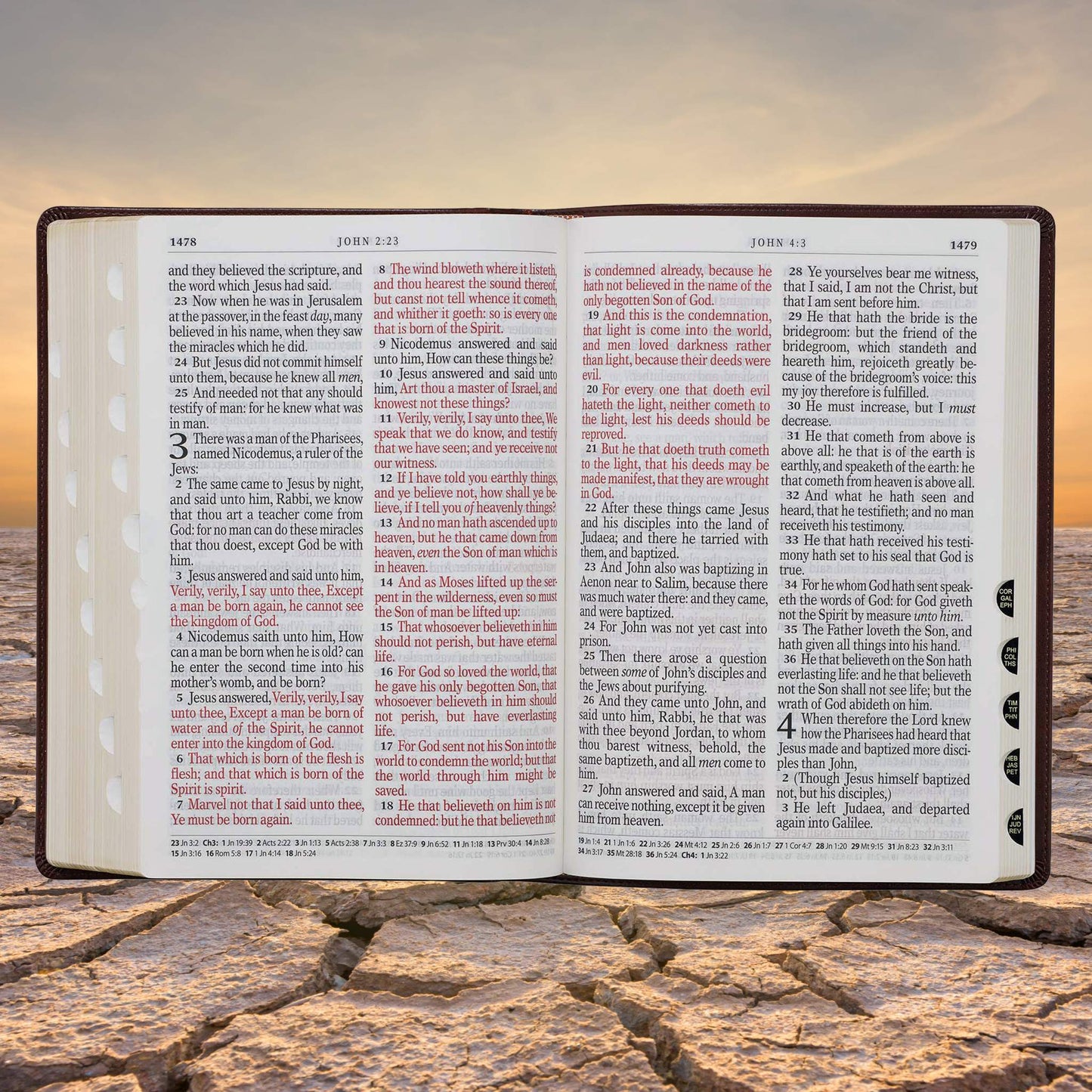 Chestnut Brown Faux Leather Super Giant Print King James Version Bible with Thumb Index