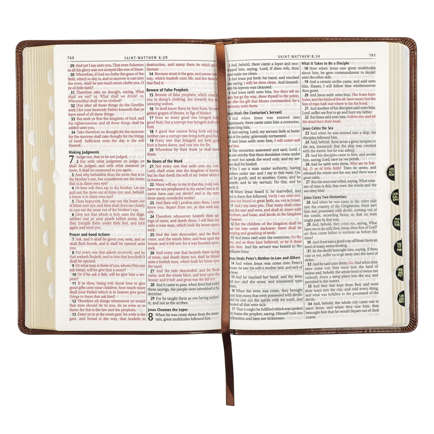 Medium Brown King James Version Deluxe Gift Bible with Thumb Index