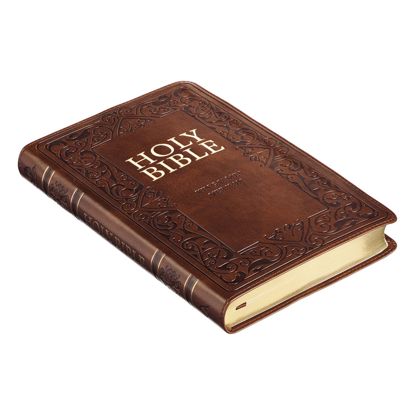 Medium Brown King James Version Deluxe Gift Bible with Thumb Index