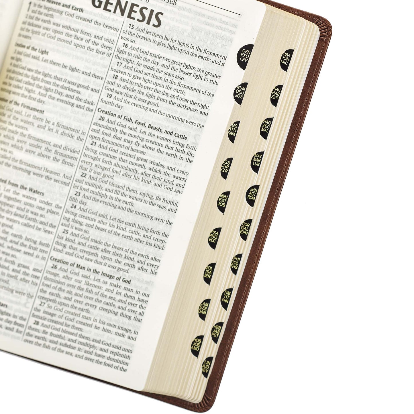 Medium Brown King James Version Deluxe Gift Bible with Thumb Index