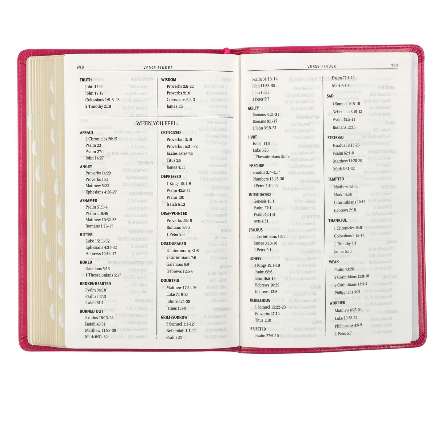 Pink Faux Leather King James Version Deluxe Gift Bible with Thumb Index