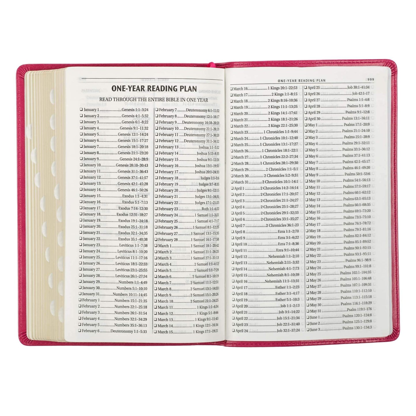 Pink Faux Leather King James Version Deluxe Gift Bible with Thumb Index