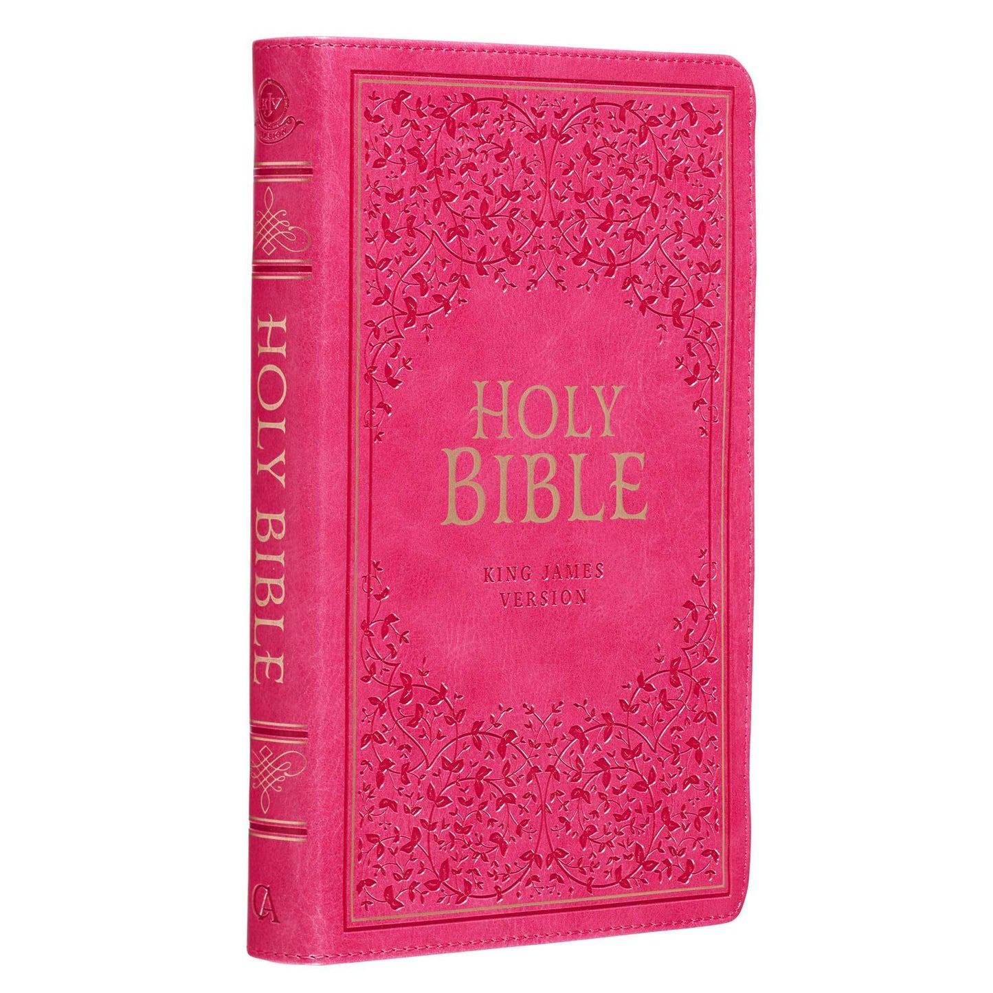 Pink Faux Leather King James Version Deluxe Gift Bible with Thumb Index