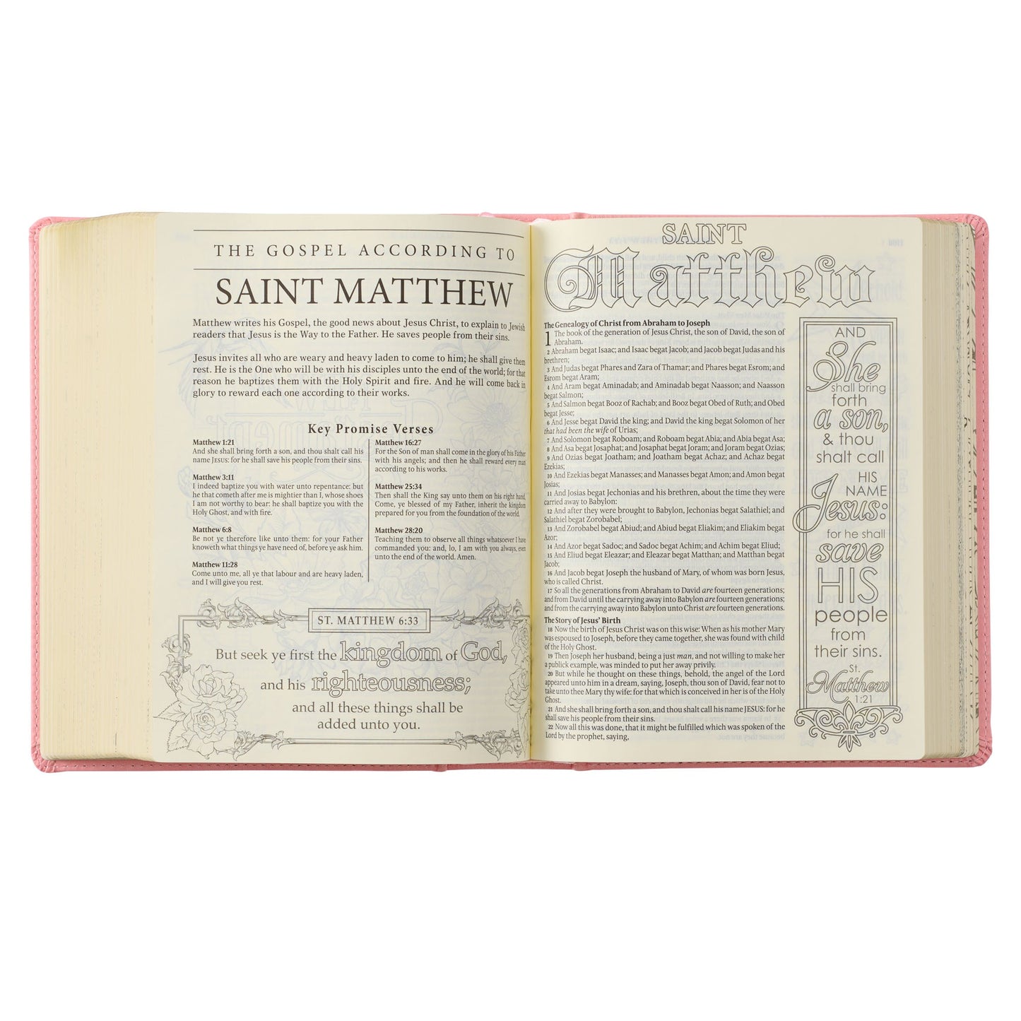Pink Hardcover Faux Leather KJV My Promise Bible