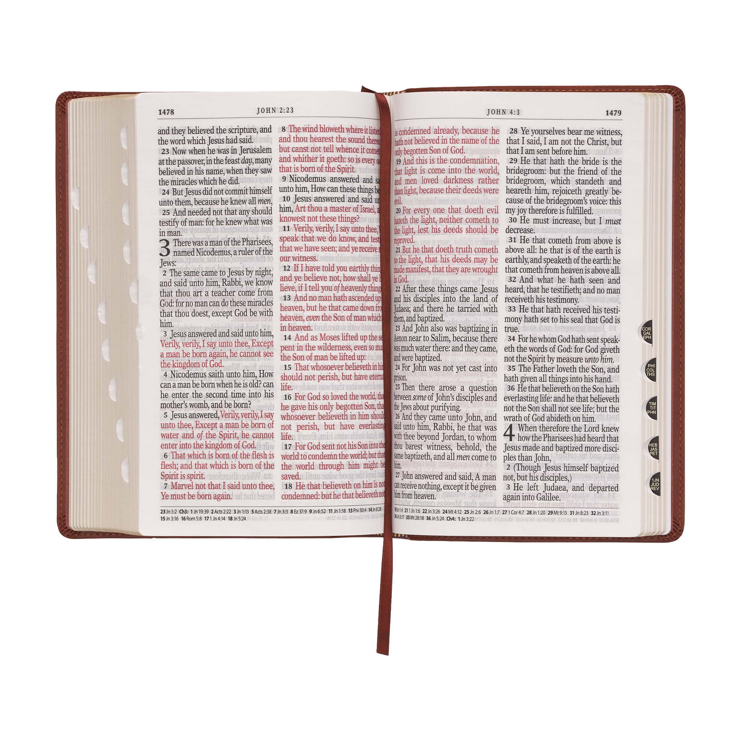 Saddle Tan Faux Leather Giant Print Standard-size King James Version Bible with Thumb Index