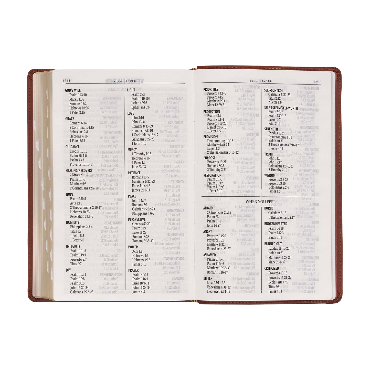 Saddle Tan Faux Leather Giant Print Standard-size King James Version Bible with Thumb Index