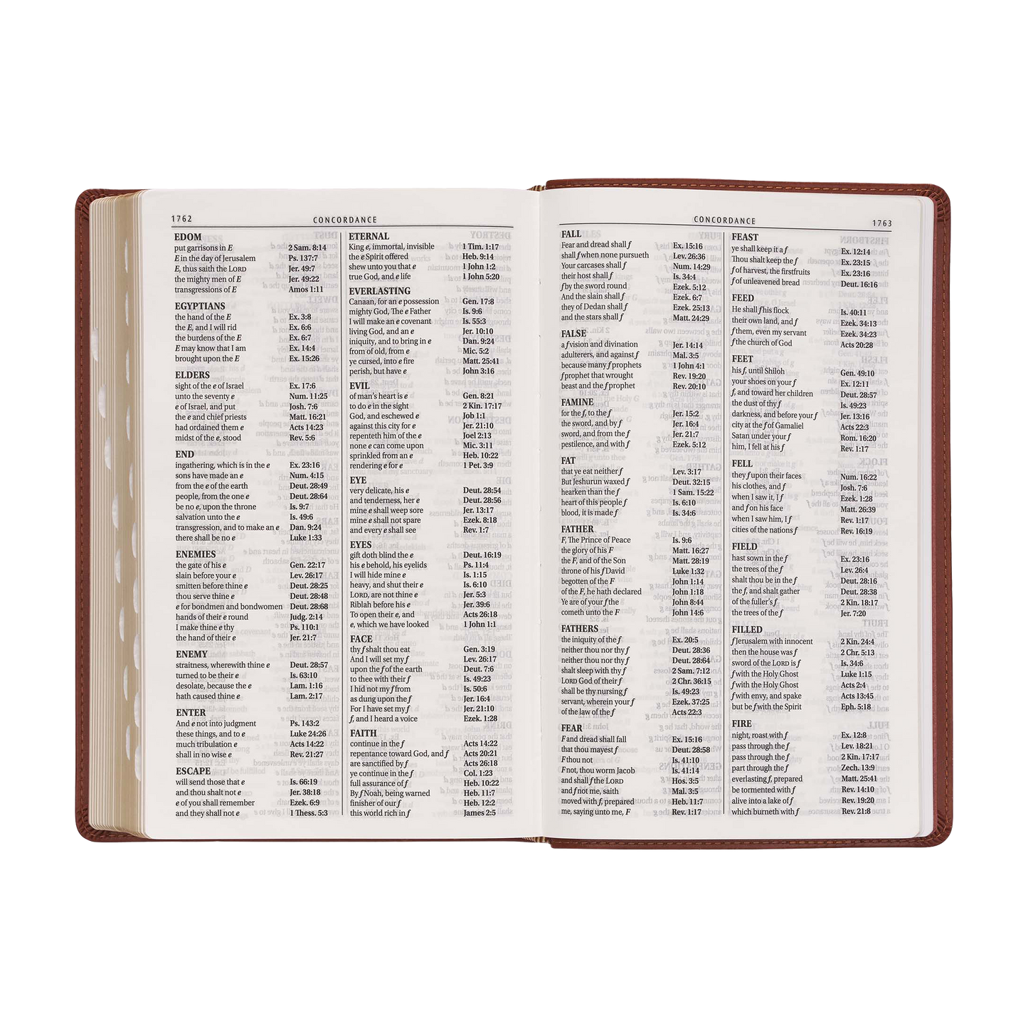 Saddle Tan Faux Leather Giant Print Standard-size King James Version Bible with Thumb Index