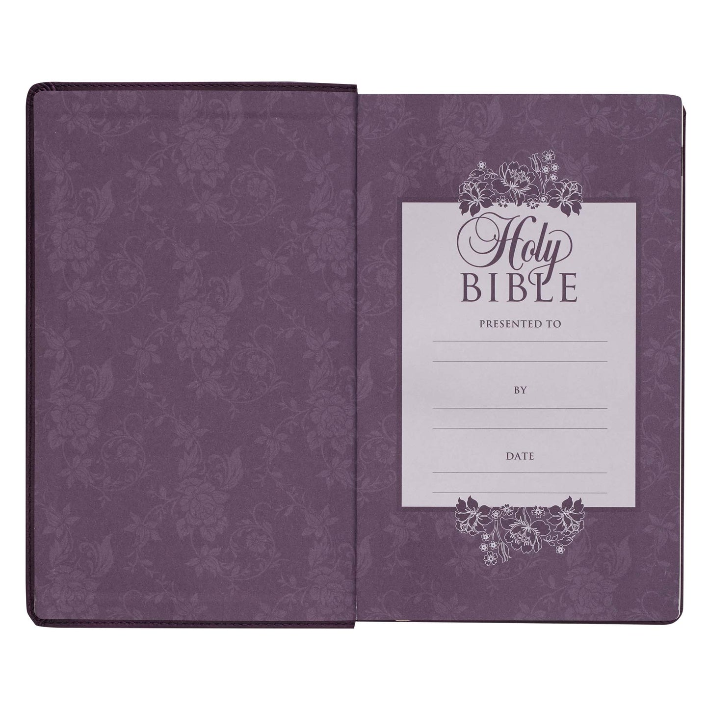 Purple Floral Faux Leather Giant Print Standard-size King James Version Bible with Thumb Index